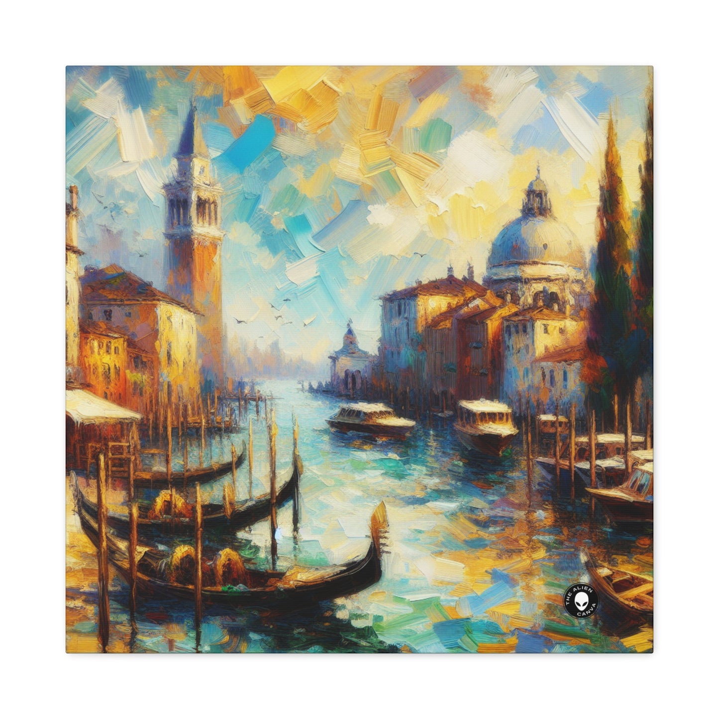 "Serenity in the City: Capturing the Golden Hour" - The Alien Canva Impressionism