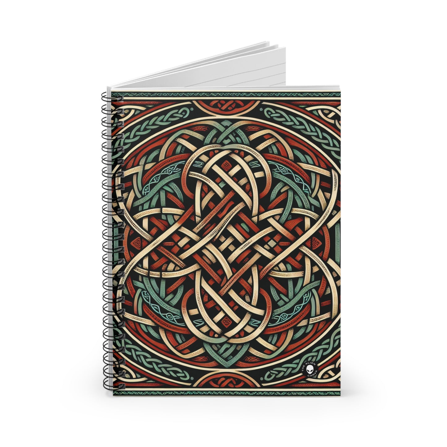 "Majestic Celtic Vision: A Mesmerizing Artwork Inspired by the Cliffs of Moher" - The Alien Spiral Notebook (Ruled Line) Celtic Art