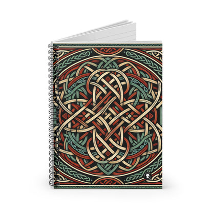 "Majestic Celtic Vision: A Mesmerizing Artwork Inspired by the Cliffs of Moher" - The Alien Spiral Notebook (Ruled Line) Celtic Art