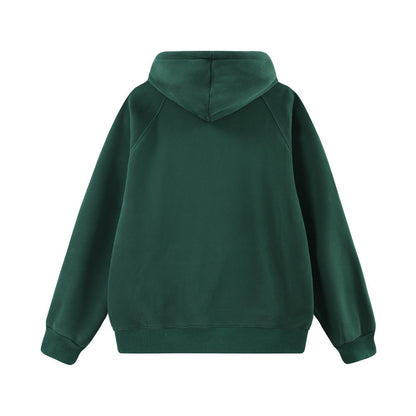 Sudadera con capucha acolchada de terciopelo con estampado de letras callejeras Otoño e Invierno