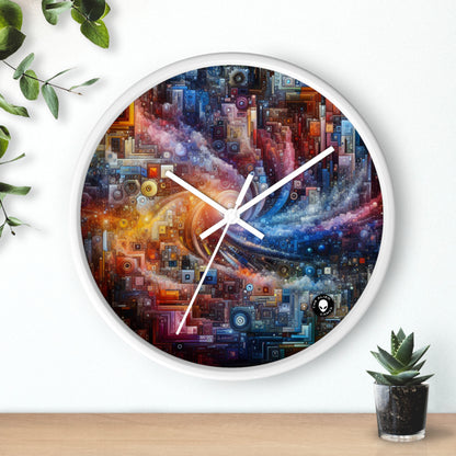 "Noches de ciudades futuristas: una metrópolis deslumbrante de innovación e imaginación" - The Alien Wall Clock Digital Art