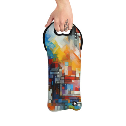 "Progrès optimiste : une œuvre d'art abstraite" - The Alien Wine Tote Bag Art abstrait