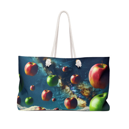 "Apple Sky and Pink Flower Carpet: A Surreal Landscape" - The Alien Weekender Bag