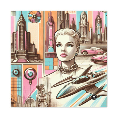 "Neon Metropolis : Un rêve rétro-futuriste" - Le rétro-futurisme Alien Canva