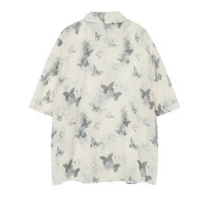 Men's Printed Butterfly Short-sleeved Shirt Design