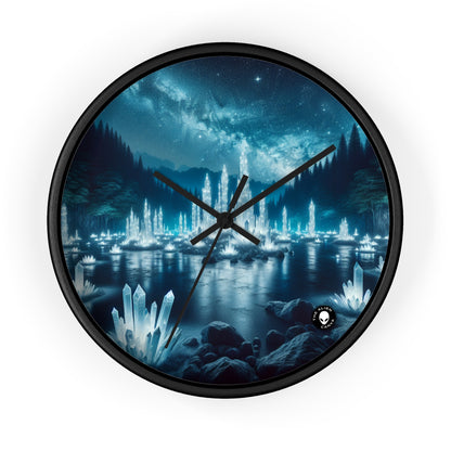 "Crystal Grove: Starlit Reflections" - The Alien Wall Clock