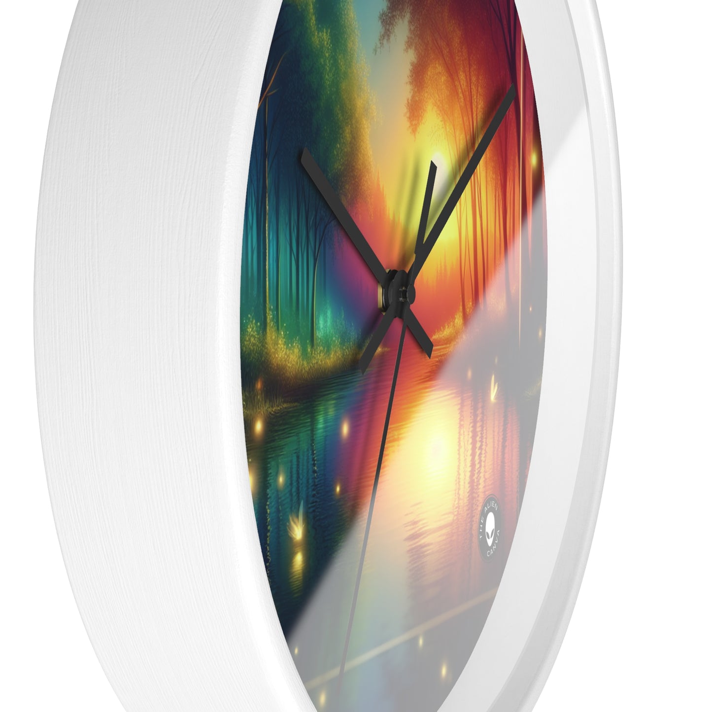 "Dusk Enchantment: A Magical Forest Scene" - The Alien Wall Clock