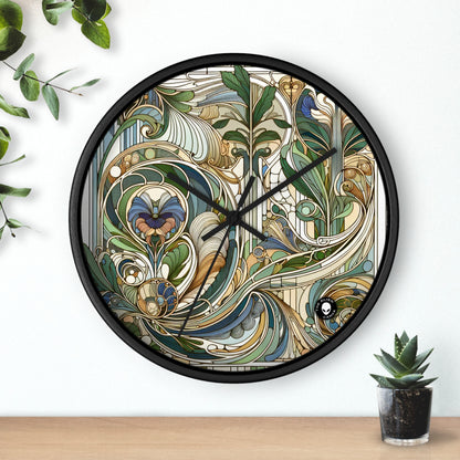 "Encantamiento iluminado por la luna: una serenata mística en el estilo Art Nouveau" - El reloj de pared alienígena Art Nouveau