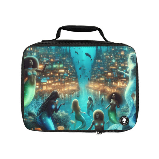 "Glimmering Depths: The Enchanted Underwater City"- The Alien Lunch Bag