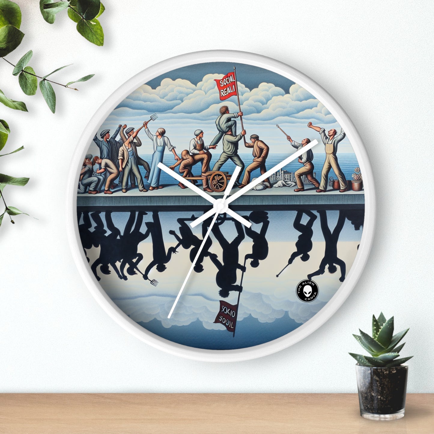 "Digital Dilemmas: Exploring the Human Condition in the Age of Technology" - The Alien Wall Clock Social Realism