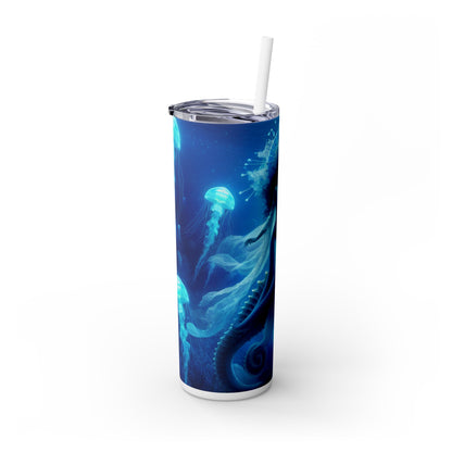 « La magie des sirènes : voyage avec l'hippocampe géant » - Le verre fin Alien Maars® avec paille 20 oz