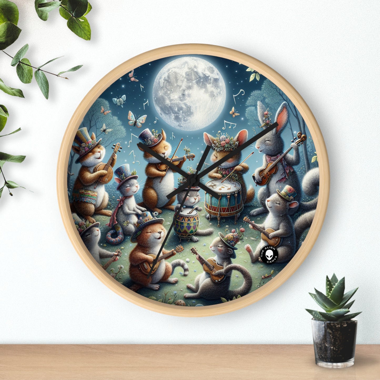 « Mélodies au clair de lune dans la forêt enchantée » – L'horloge murale extraterrestre