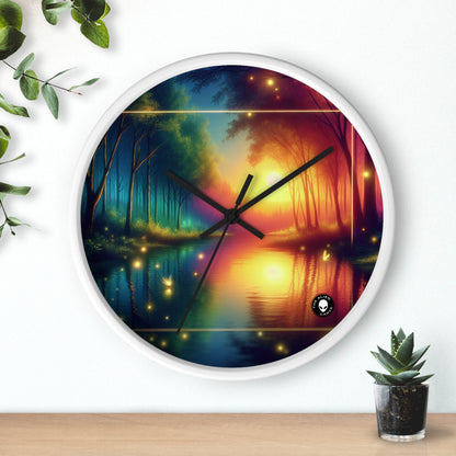 "Dusk Enchantment: A Magical Forest Scene" - The Alien Wall Clock