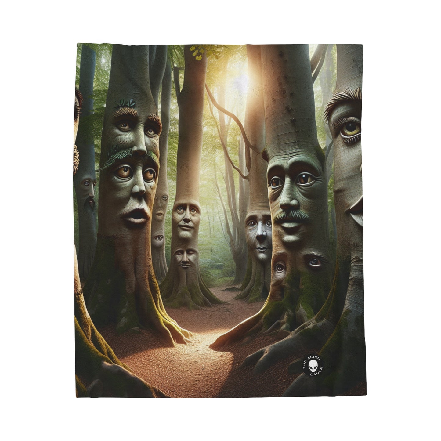 "Whispering Woods: Secrets of the Enchanted Forest" - La manta de felpa de pana alienígena