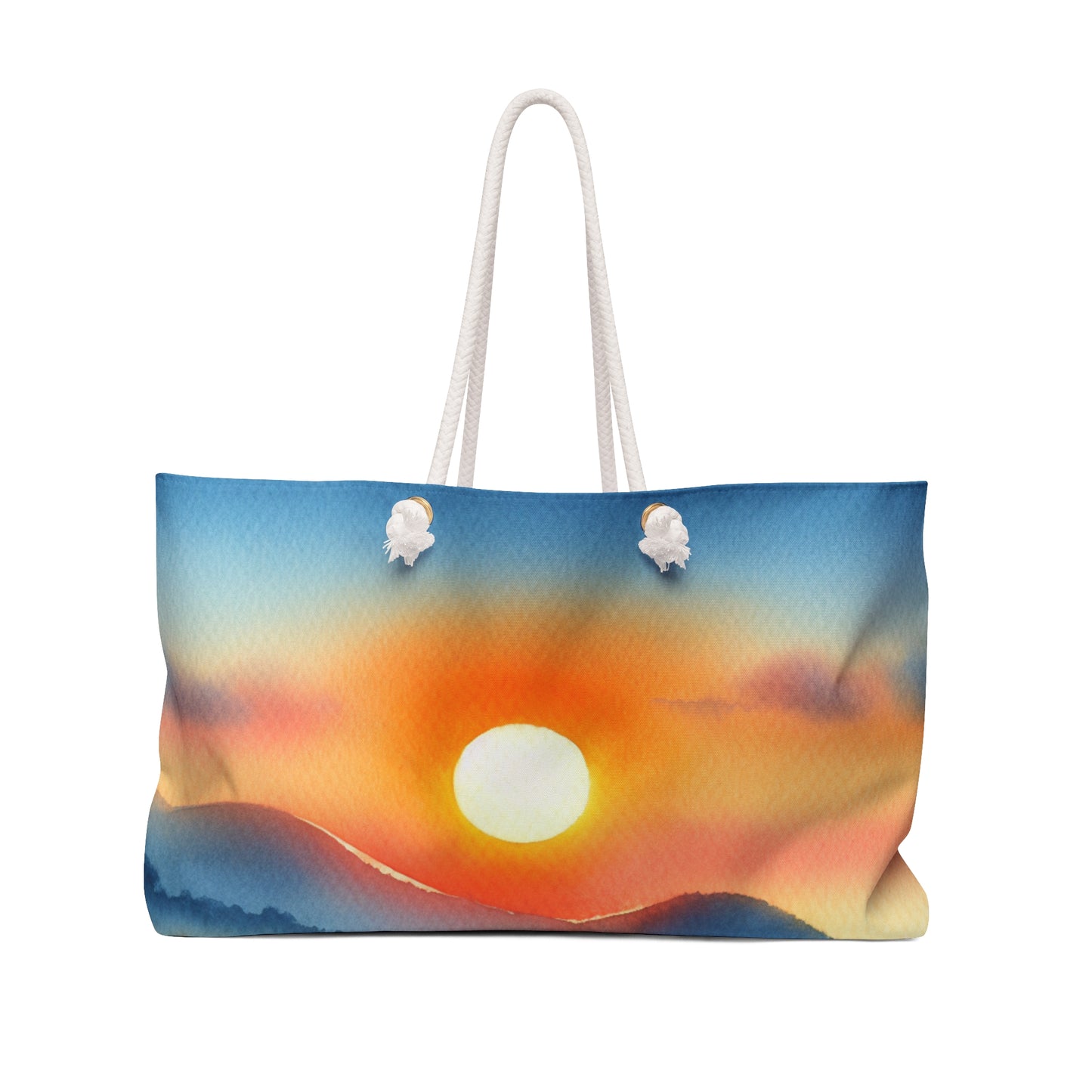 "Amanecer en la playa" - The Alien Weekender Bag Pintura en acuarela