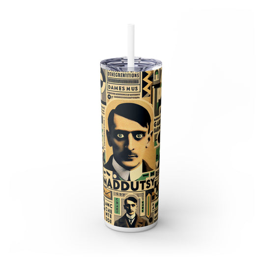 "Cacophony of Mundane Madness: A Dadaist Collage" - The Alien Maars® Skinny Tumbler with Straw 20oz Dadaism