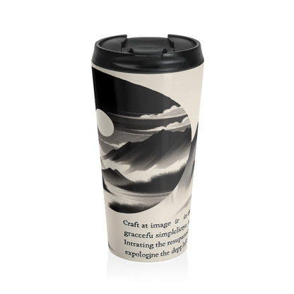 "Blossoms in the Breeze: A Tranquil Springtime Ink Wash Painting" - The Alien Stainless Steel Travel Mug Ink Wash Painting