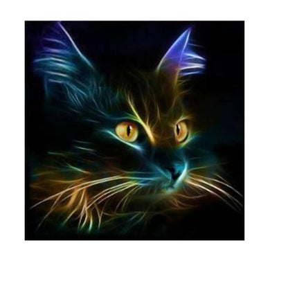 Neon And Gorgeous Cat Pattern Diamond Painting