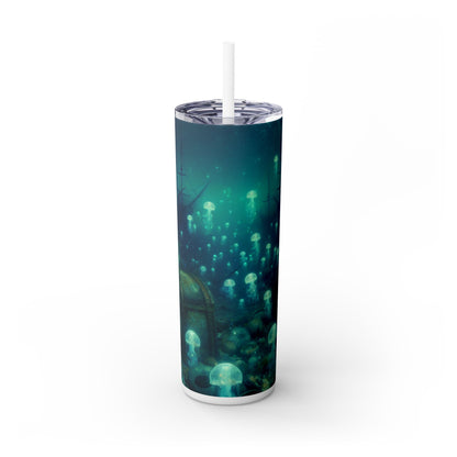 "Méduses lumineuses dans les profondeurs" - The Alien Maars® Skinny Tumbler avec paille 20oz