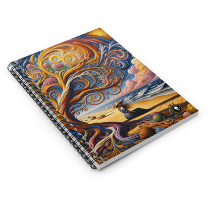 "Oasis Illusion: An Immersive Hyperrealistic Experience" - The Alien Spiral Notebook (Ruled Line) Hyperrealism