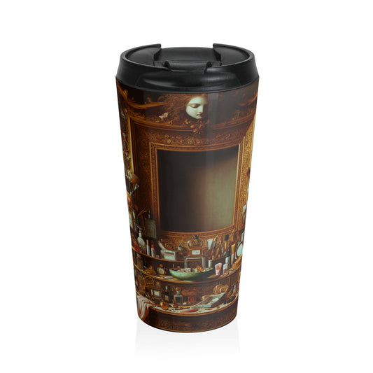 "The Vanity of Luxury: A Modernized Vanitas" - The Alien Stainless Steel Travel Mug Vanitas Painting