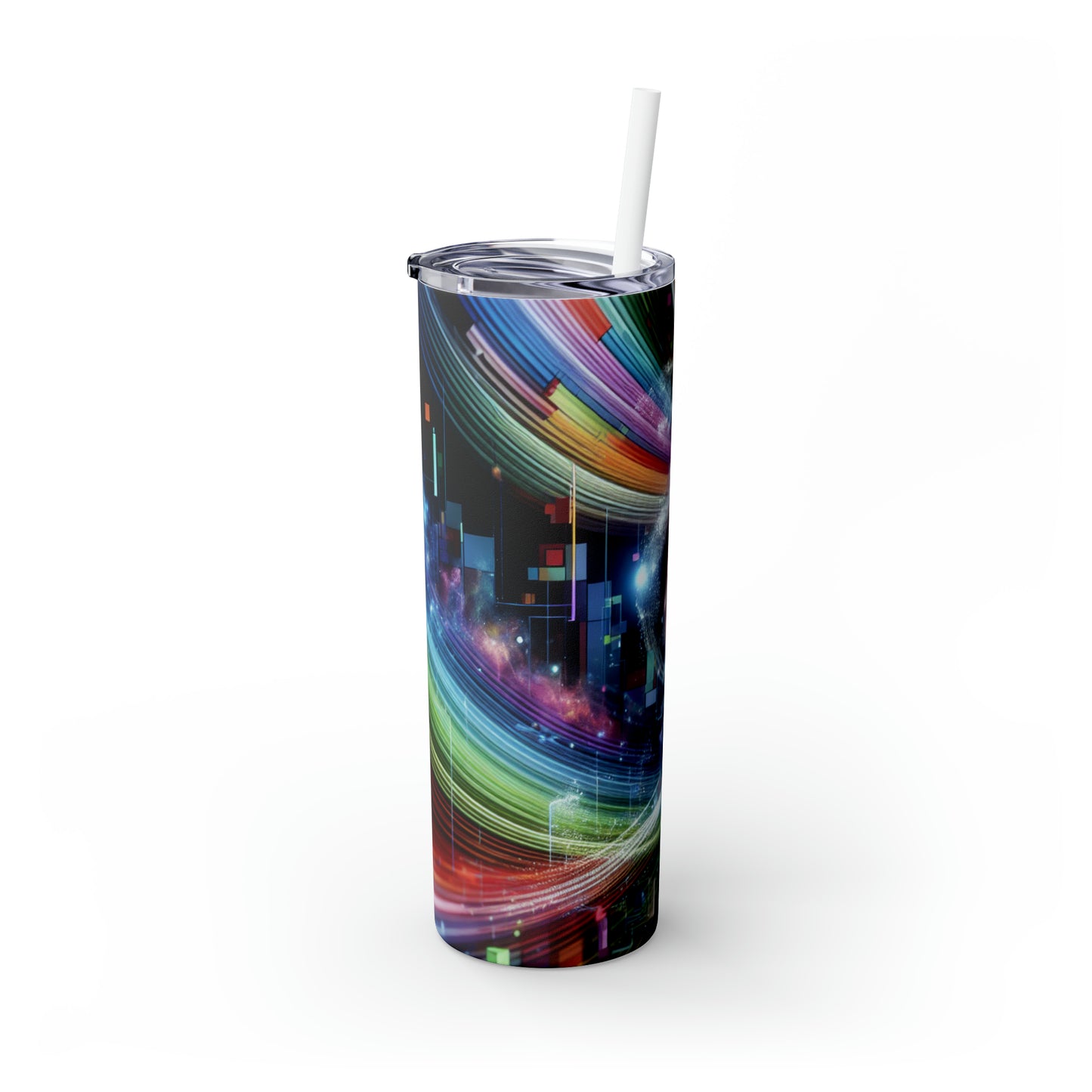 "Fluid Harmony : Une symphonie vidéo fascinante" - The Alien Maars® Skinny Tumbler with Straw 20oz Video Art