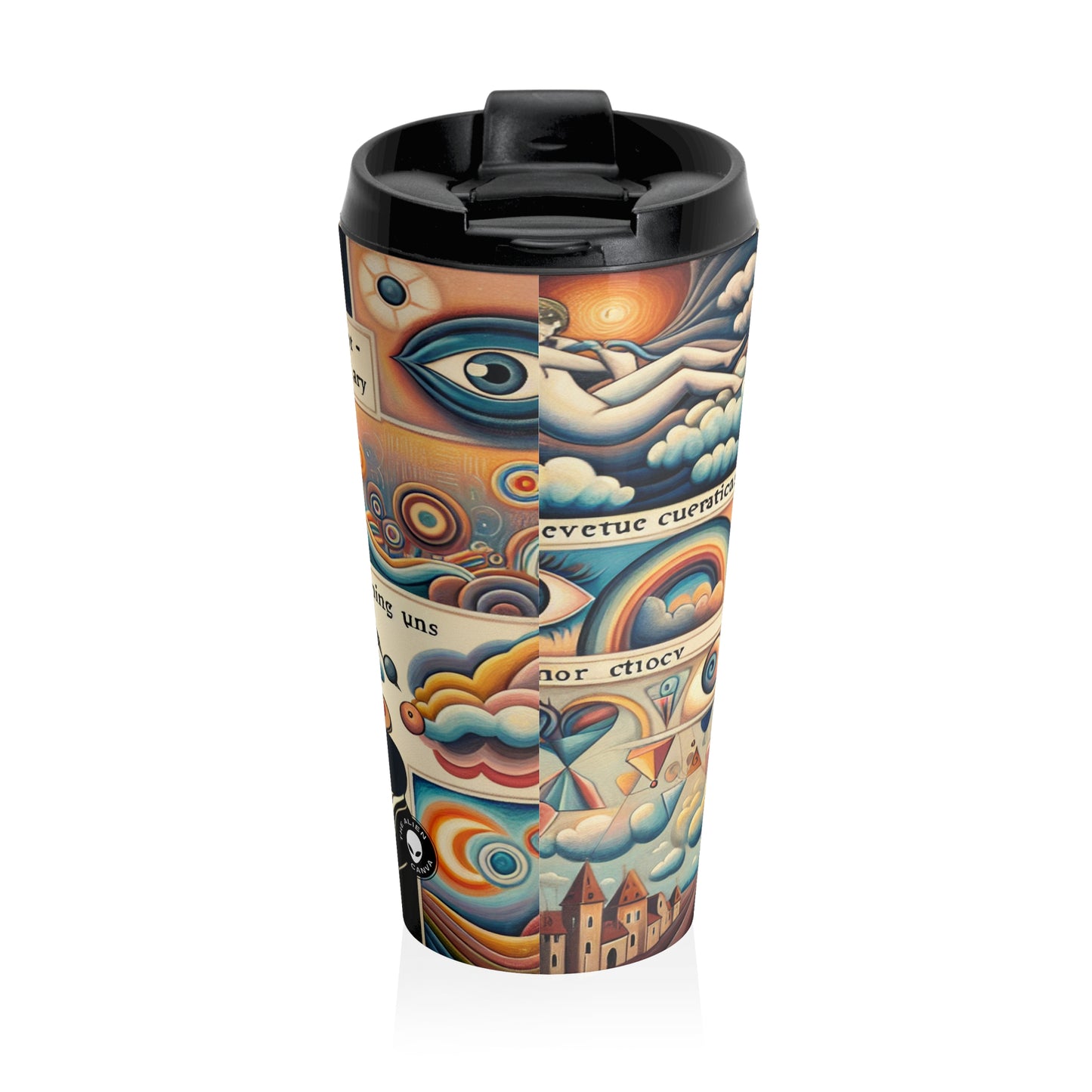 "Magical Tea Time: The Whimsical Transformation of a Teapot" - The Alien Stainless Steel Travel Mug Naïve Surrealism