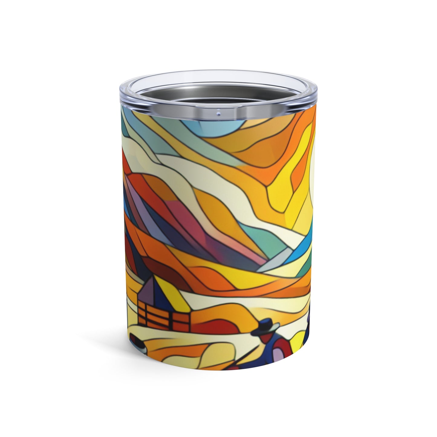 « Paysage urbain futuriste au néon » - The Alien Tumbler 10oz Hard-edge Painting