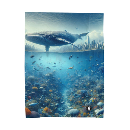 "Whale City: A Surreal Underwater Wonderland" - The Alien Velveteen Plush Blanket