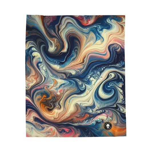 Lush Rainforest: Acrylic Pouring Inspired by Tropical Beauty - The Alien Velveteen Plush Blanket Acrylic Pouring