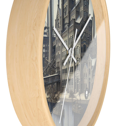 "Urban Precision: Modern Cityscape in the Style of Precisionism" - The Alien Wall Clock Precisionism