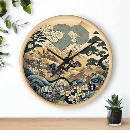 "Les rêves festifs d'Edo" - L'horloge murale extraterrestre Ukiyo-e (impression japonaise sur bois)