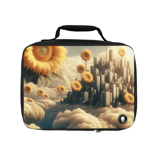 "Ethereal Sky: La ciudad de las nubes y los girasoles" - La bolsa de almuerzo extraterrestre