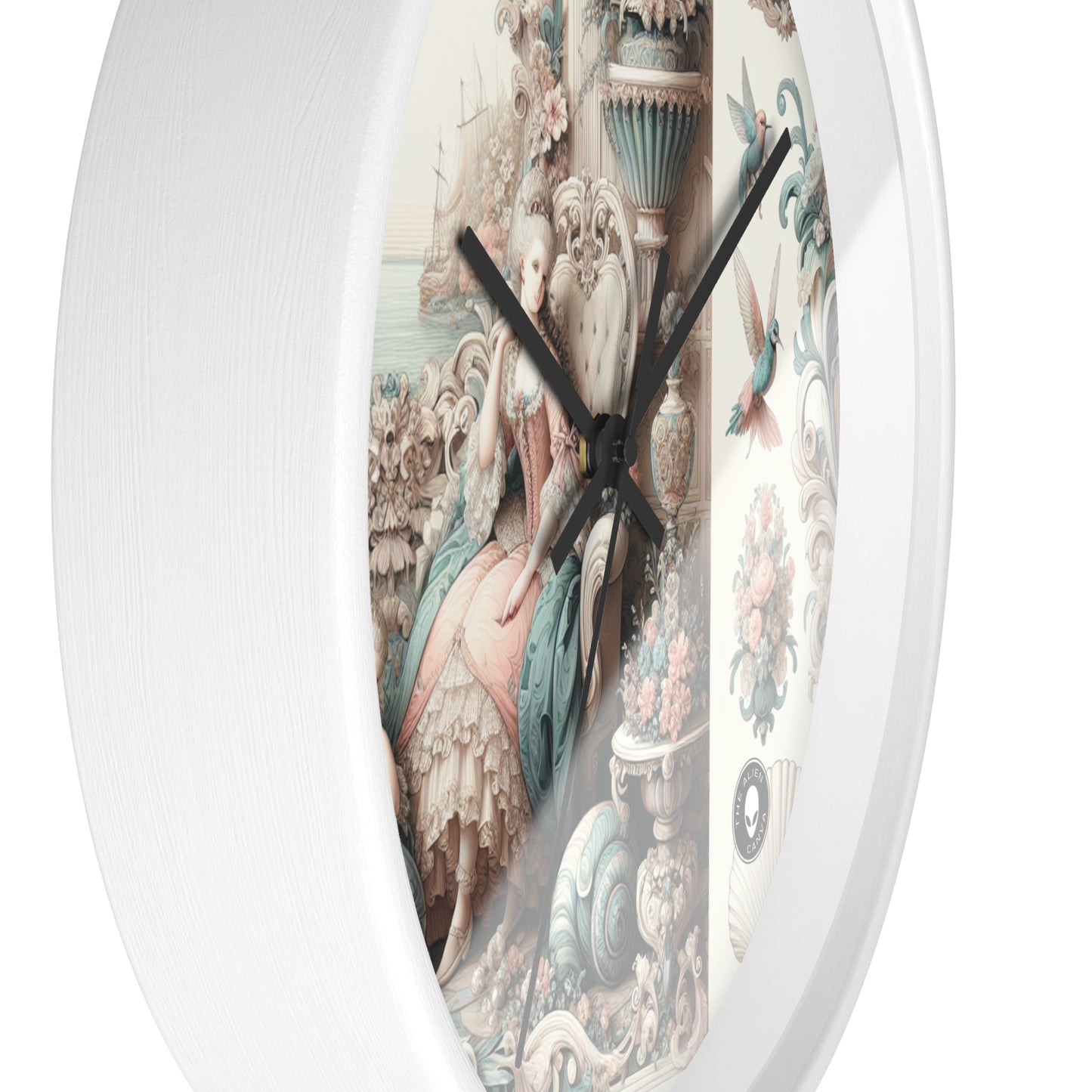 "Enchantment in Pastel Gardens: Rococo Fairy Princess" - The Alien Wall Clock Rococo