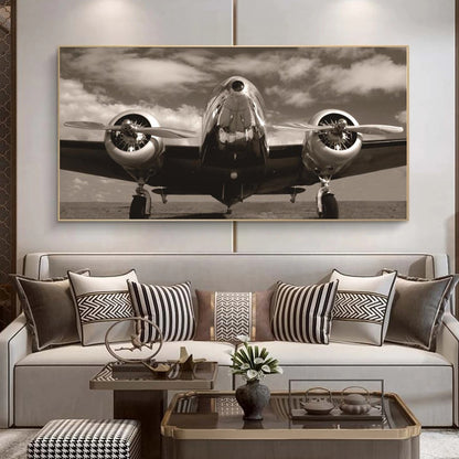 Affiche imprimée d'avion Vintage, peinture sur toile