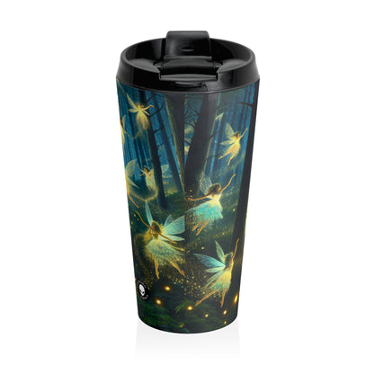 Taza de viaje de acero inoxidable Enchanted Night: Firefly Dance - The Alien