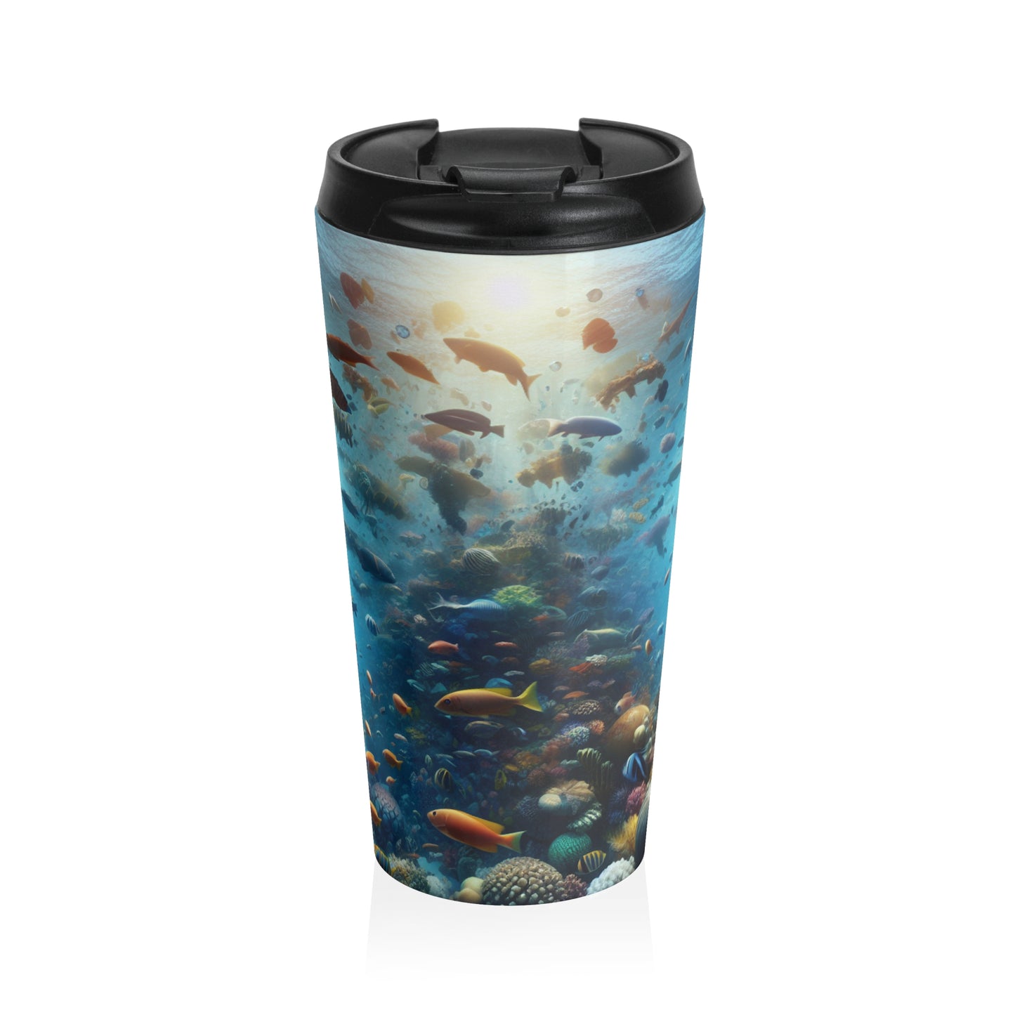 "Glimmering Reef: A Colorful Underwater Wonderland" - The Alien Stainless Steel Travel Mug