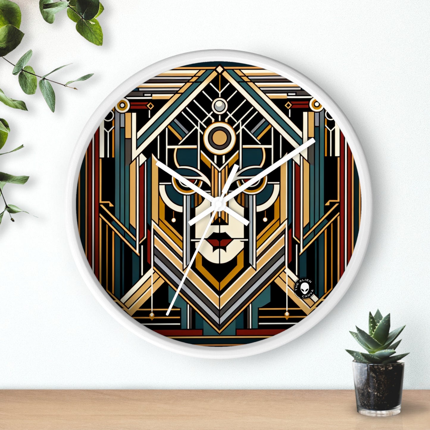 "Glamour y decadencia: una velada de cóctel Art Déco de los años 20" - El reloj de pared alienígena Art Déco