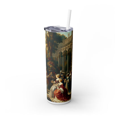 « Regal Elegance : Un portrait de jardin d'inspiration gothique » - The Alien Maars® Skinny Tumbler avec paille 20oz International Gothic