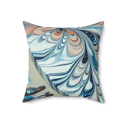 "Tilting the Canvas: Acrylic Pouring Exploration" - The Alien Spun Polyester Square Pillow Acrylic Pouring Style