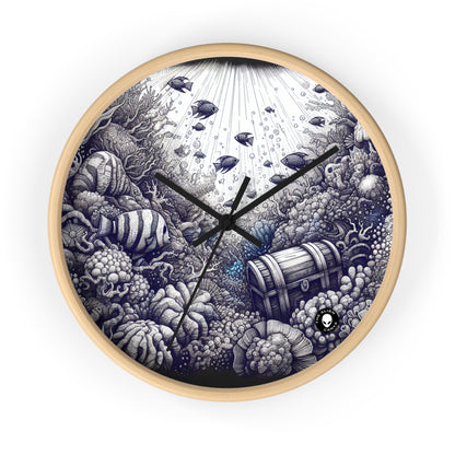 "Underwater Enchantment: The Hidden Treasure" - The Alien Wall Clock