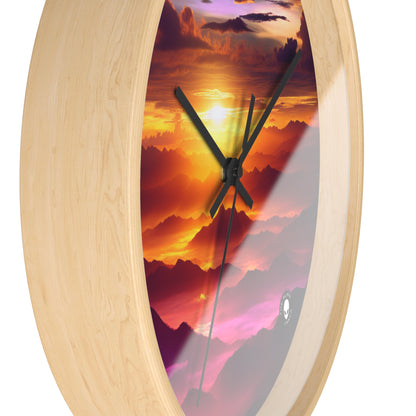 "Dawning Peaks: A Mountain Sunrise" - The Alien Wall Clock