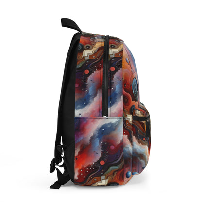 "Temporal Flux: A Surreal Journey through Abstract Shapes and Vibrant Colors" - The Alien Backpack Avant-garde Art