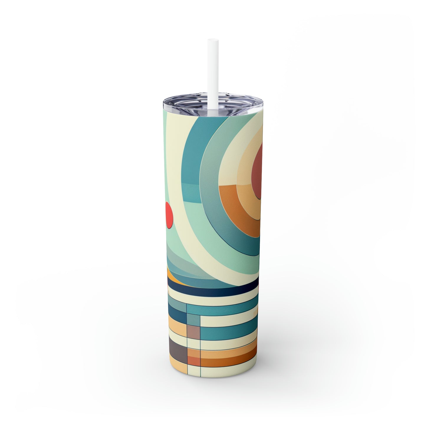 Tranquil Reflections: A Minimalist Zen Garden Artwork - The Alien Maars® Skinny Tumbler with Straw 20oz Minimalism