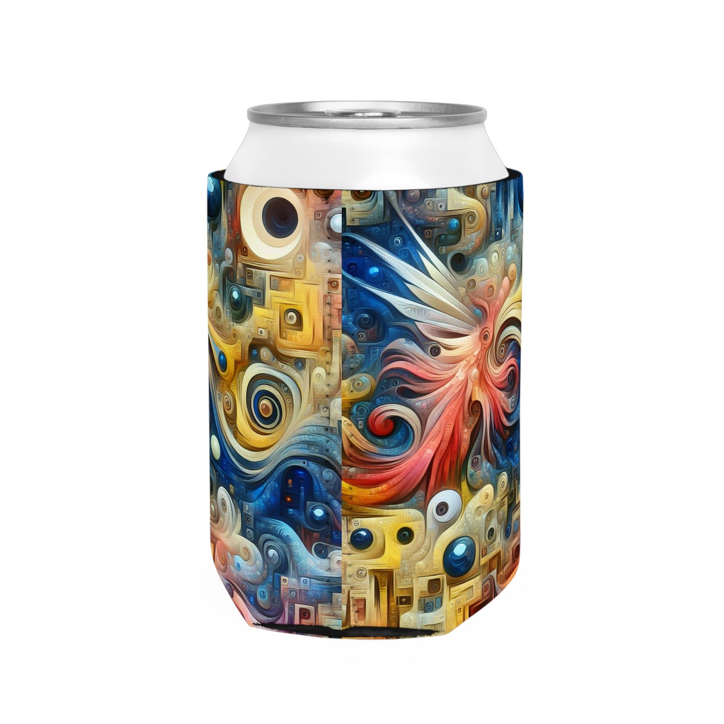 "The Timeless Garden: A Surreal Fusion of Nature and Time" - The Alien Can Cooler Sleeve Surrealism