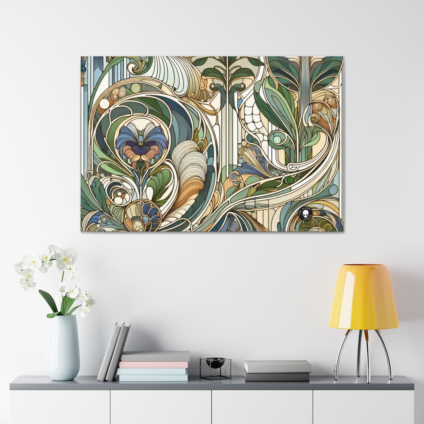 "Moonlit Enchantment: A Mystical Serenade in Art Nouveau" - The Alien Canva Art Nouveau