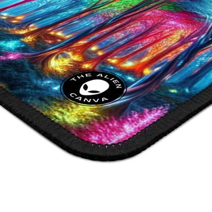 "Crystal Glow: The Enchanted Forest" - The Alien Gaming Mouse Pad