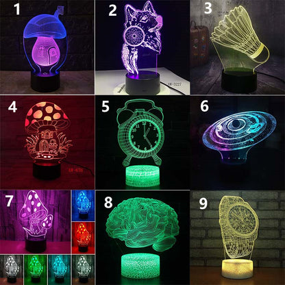 Nouveau Lampe de bureau LED colorée avec télécommande tactile 3D,