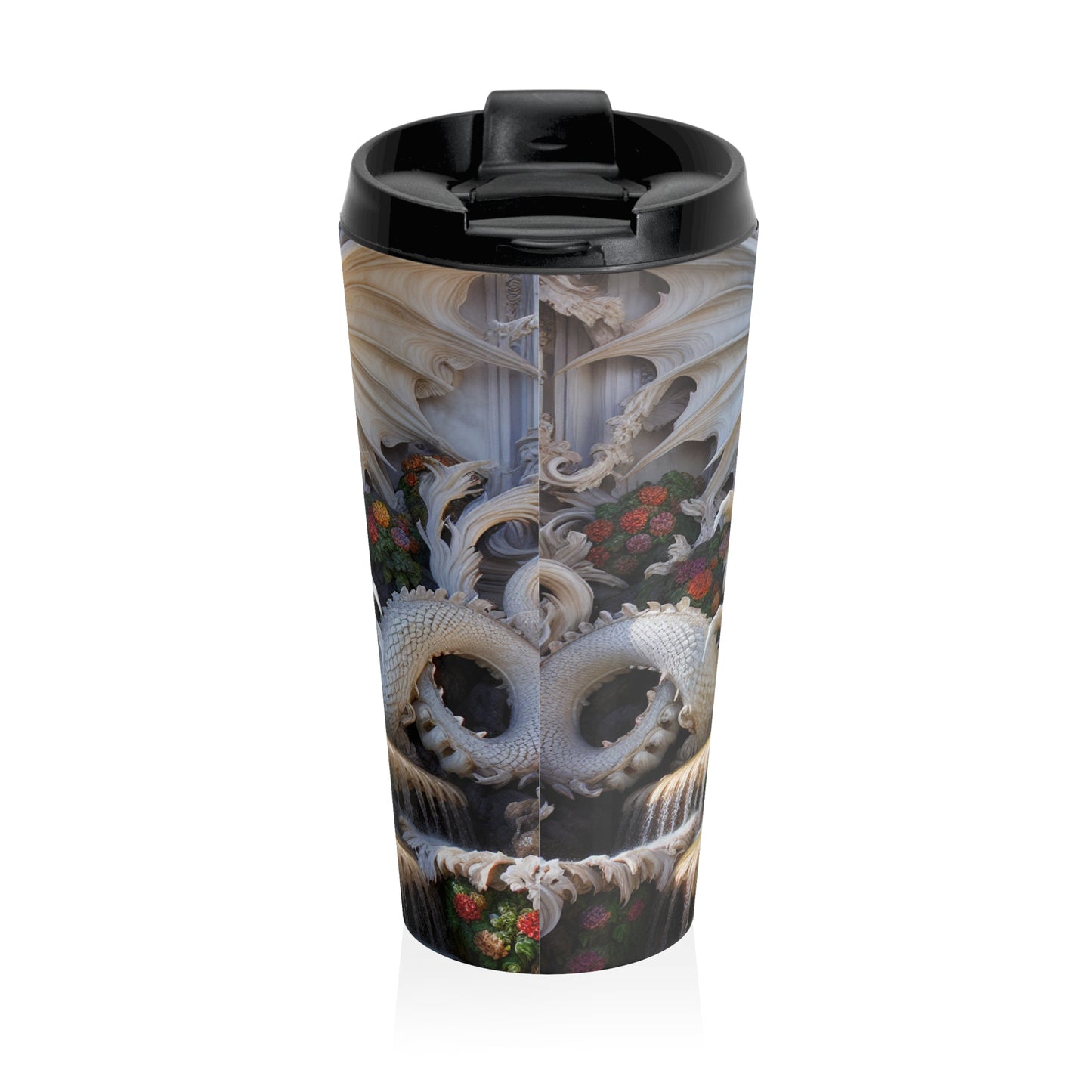 "Fiery Dragon Fountain: Heaven's Cascade" - The Alien Stainless Steel Travel Mug Rococo Style