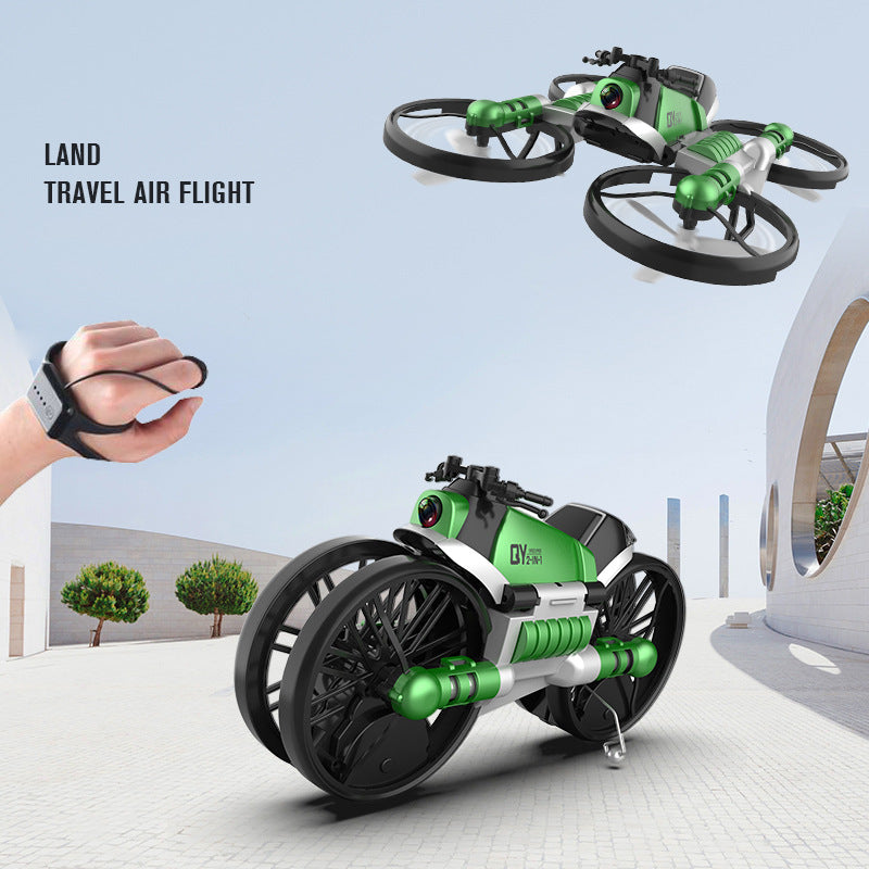 WiFi FPV RC Drone moto 2 en 1 caméra hélicoptère pliable 0.3MP maintien d'altitude RC quadrirotor moto Drone 2 en 1 Dron